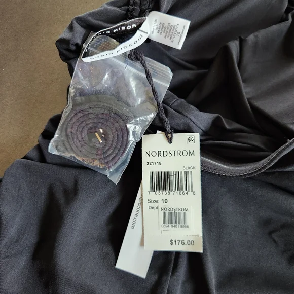 Robin Piccone Womens Black Aubrey Bandeau One Piece Swimsuit Size 10 NWT $176 - Picture 7 of 10